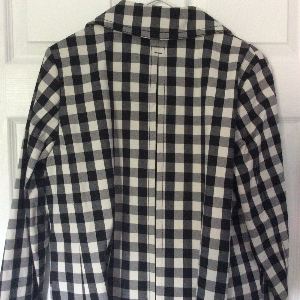 Ann Taylor Black and White Gingham Double Breasted Swing Jacket Size S NWT - Picture 8 of 8